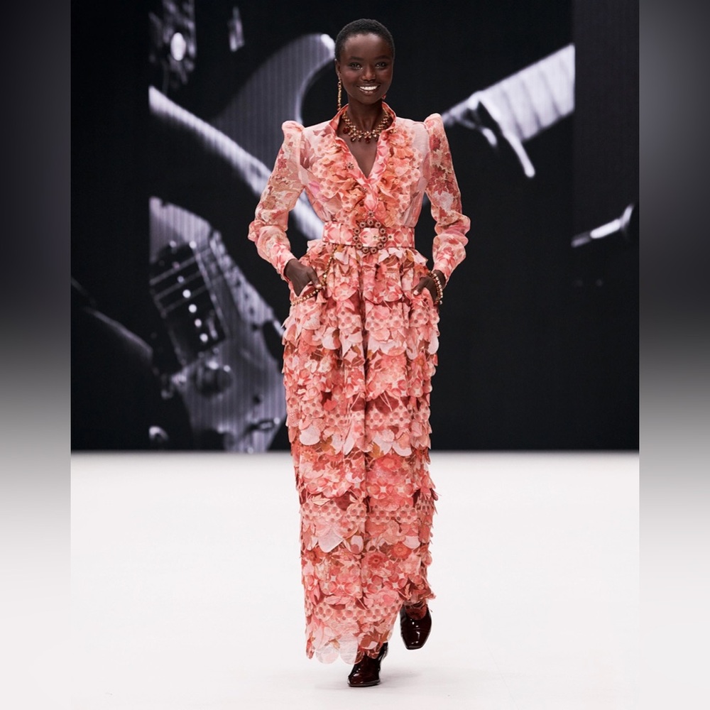 Zimmermann Concert Embellished Floral Appliqued Scallop Shirt & Skirt Set Size 0